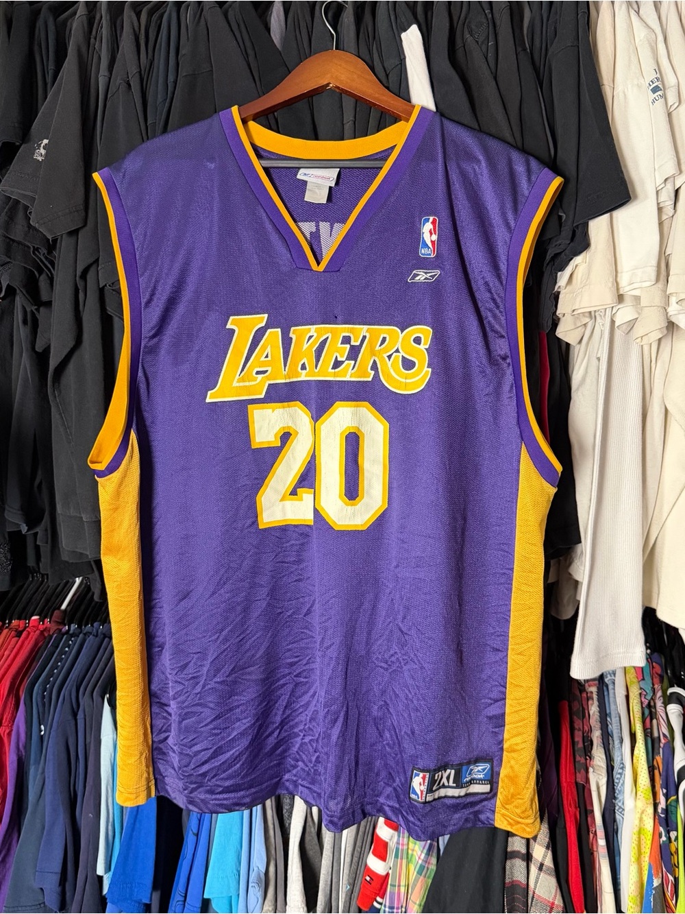 Reebok Los Angeles Lakers Jersey Mens XXL Purple Gary Payton 20 NBA LA Vintage